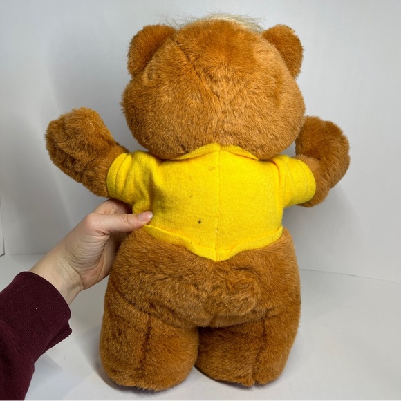 Vintage Zellers Canada Store Zeddy Teddy Bear Mascot Yellow Shirt 90s Plush Toy - Picture 8 of 16